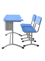 Комплект ученической мебели №4 (2-местный, регулируемый, пластик)