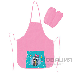 Фартук с нарукавниками для уроков труда ПИФАГОР, 1 карман, 44x55 см, "Smart Penguin", 271645