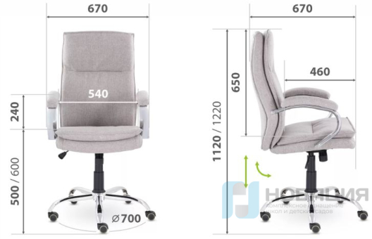 Кресло для руководителя Куба, хром