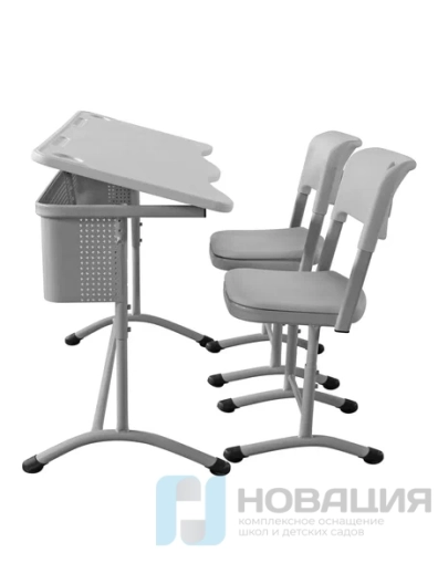 Комплект ученической мебели №5 (2-местный, регулируемый, пластик)