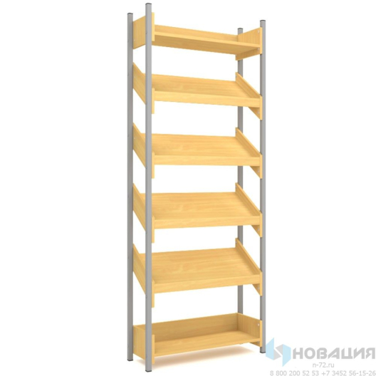 Стеллаж выставочный с наклонными полками, 750х260х1900 мм