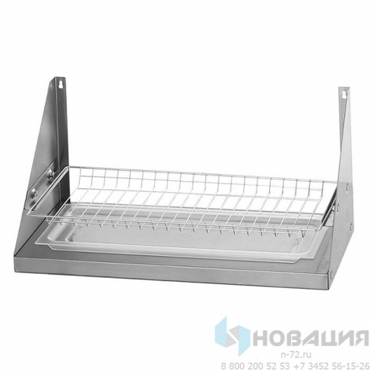 Полка настенная для сушки посуды (нерж. сталь)