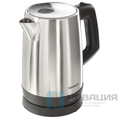 Чайник SONNEN KT-1785, 1,7 л, 2200 Вт, закрытый нагревательный элемент, нержавеющая сталь, 453420