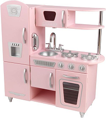 Кухня детская из дерева "Винтаж", цвет Розовый (Pink Vintage Kitchen)