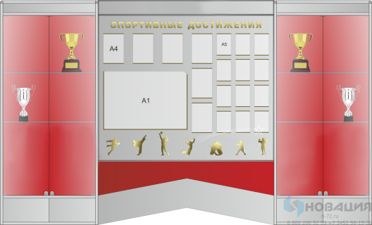 Витрины для кубков со стендом Спортивные достижения
