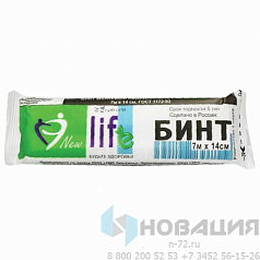 Бинт марлевый стерильный NEW LIFE 7 м х 14 см, плотность 36 (±2) г/м2, индивидуальная упаковка, 215991